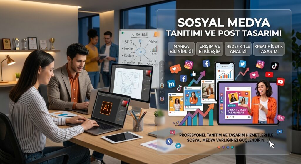 Sosyal medya için grafik tasarım çalışması